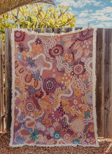 Blush Country In Colour Indiginous Art Throw Rug Picnic Blanket Tantrika Australia Sustainable Fashion
