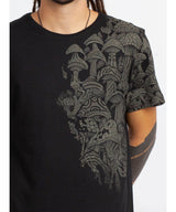 mens screen print tee with mushrooms men