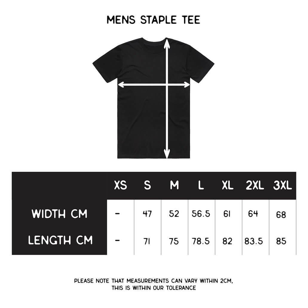 size chart for tshirt