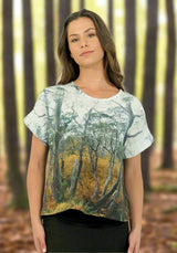 fagus forest photo print on ladies linen tee