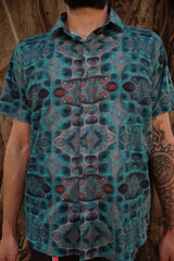 mens fractal print cotton shirt