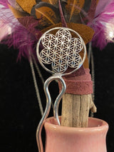 silver flower of life hair pin tantrika jewellery australia