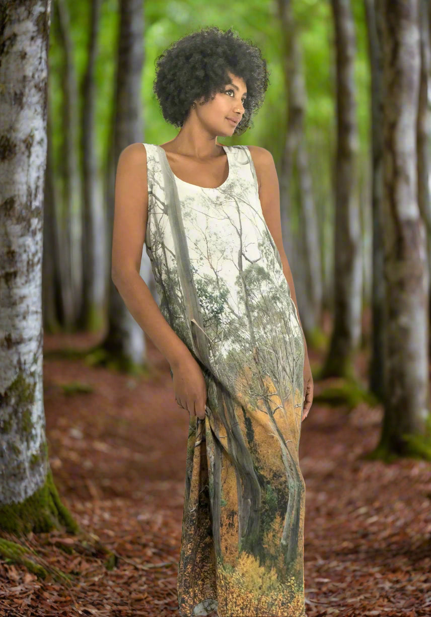Harriet Jane Fagus Forest Linen Tank Dress Tantrika Australia Sustainable Fashion