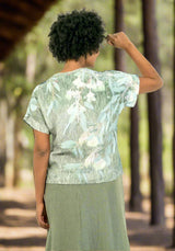 Harriet Jane Yellow Flowering Gum Linen Top Tantrika Australia