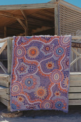 If Flowers Were Friends Indiginous Art Throw Rug Recycled Cotton Tantrika Australia Sustainable Fashion