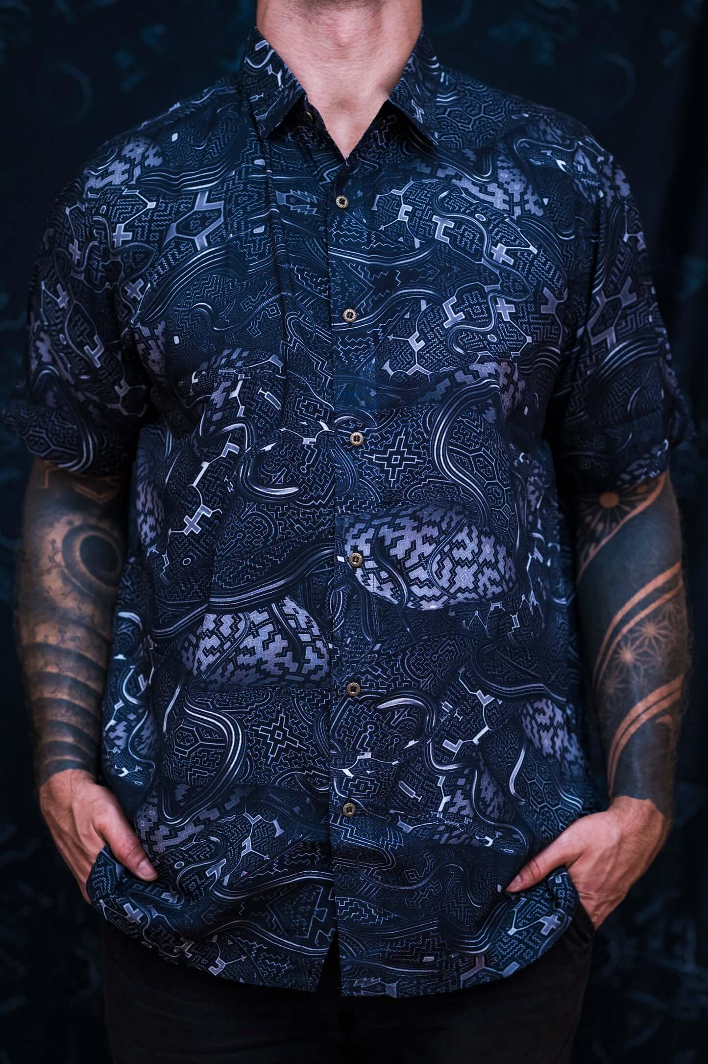 MENS SERPENT PRINT Bamboo shirt