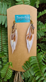 Asha Feather Leather Earings Tantrika Australia