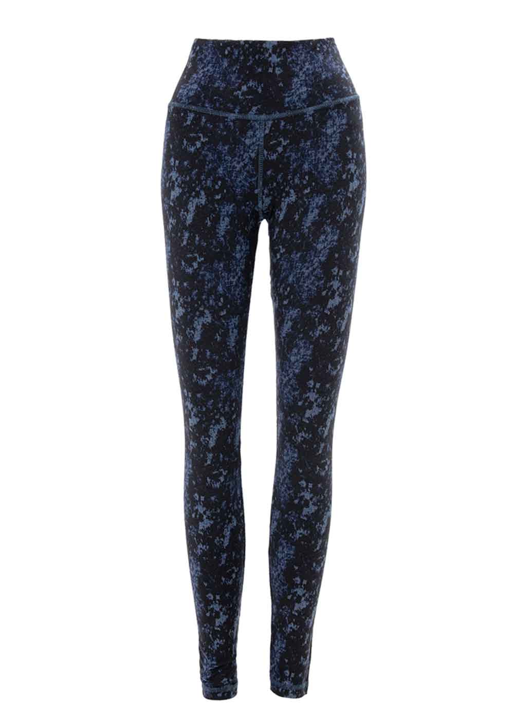 ladies bamboo leggings with acid wash print by nomads hemp wear