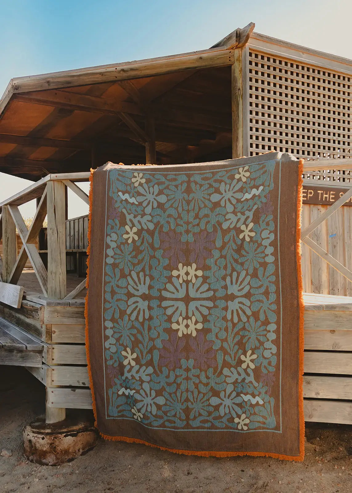 Coral Drift - Cotton Throw
