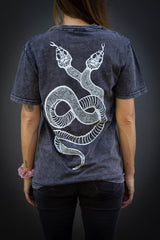 art of zig double headed serpent shipibo art shirt tantrika australia