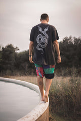 art of zig double headed serpent shipibo art shirt tantrika australia