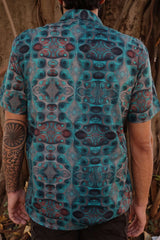 mens fractal print cotton shirt