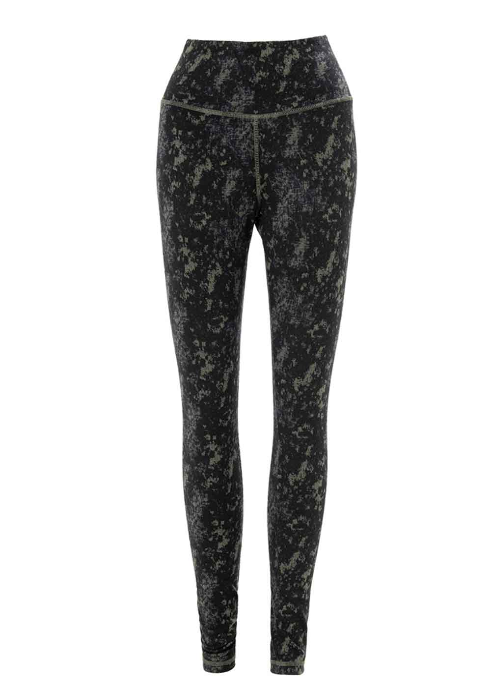 ladies bamboo leggings with acid wash print by nomads hemp wear