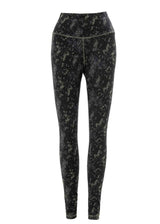 ladies bamboo leggings with acid wash print by nomads hemp wear
