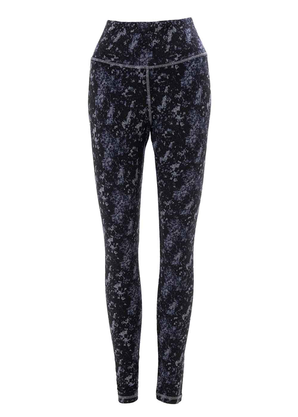 ladies bamboo leggings with acid wash print by nomads hemp wear