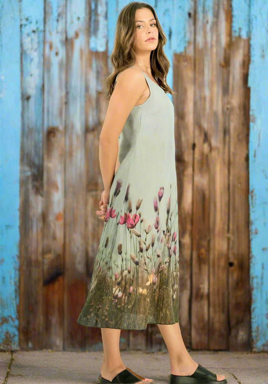 harriet jane seaside meadow linen tank dress at tantrika fashion australia