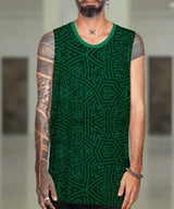 mens cotton print psychedelic tank