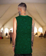 mens cotton print psychedelic tank