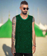 mens cotton print psychedelic tank