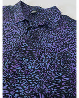 PLAZMALAB MENS PUPLE LEO BUTTON UP SHIRT