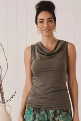 rosa cowl neck cotton top by mahashe