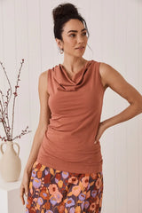 rosa cowl neck cotton top by mahashe