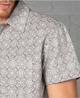 mens button up shirt with geometric print