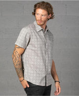 mens button up shirt with geometric print