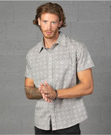 mens button up shirt with geometric print