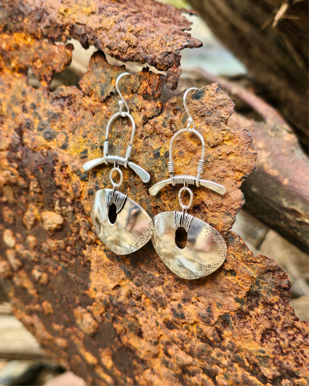 tribal silver earrings tantrika jewellery australia sustainable fashion