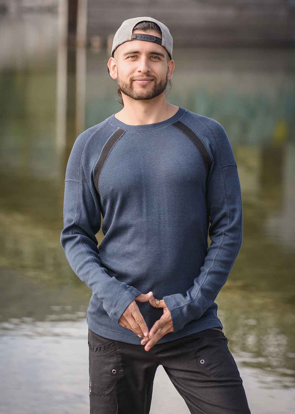 xander cotton/bamboo waffle mens long sleeve