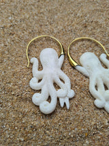 olga octopus bone carved earrings