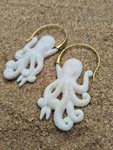 olga octopus bone carved earrings