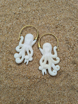 olga octopus bone carved earrings