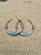 bonita black shell and brass earrings