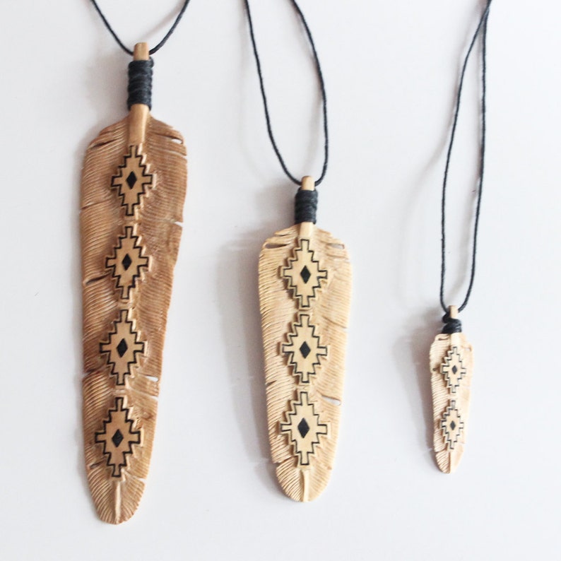 Sandalwood Chakana Feather Necklace Tantrika Australia