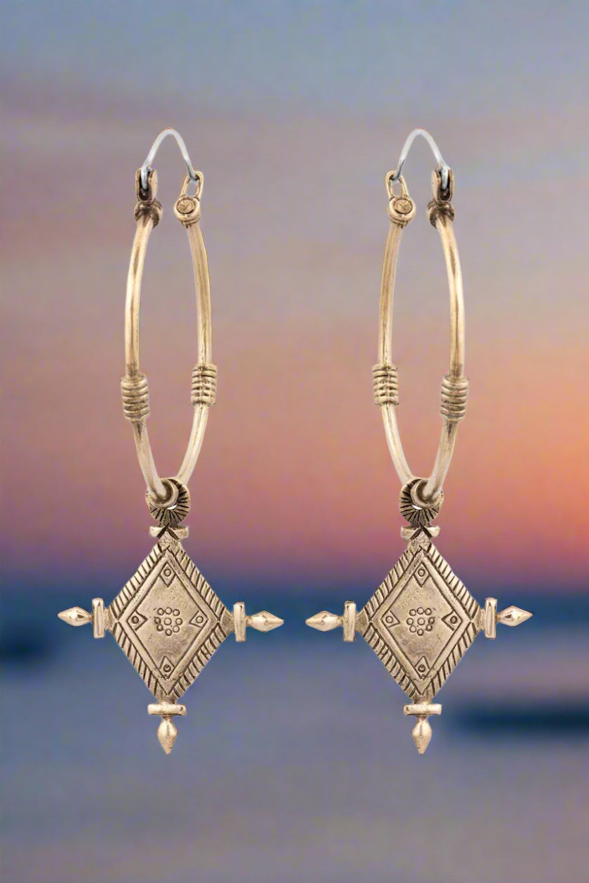 Nakila Collective Earrings Imani Hoop in Brass found at Tantrika Australia