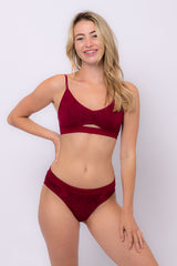 Nomads Aviva Red Bra Underwear Organic Hemp Ethical Intimates Range Front