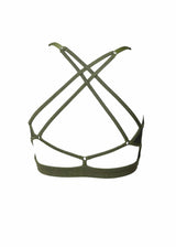 Nomads Hemp Wear Bamboo Temptress Bra Bralette in green python print, ecofriendly sustainable ethical fashion brand Tantrika Australia