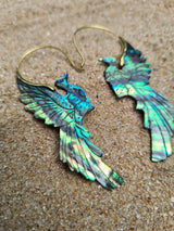 phoenix rising paua shell earrings
