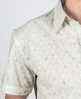 Beez button up mens shirt white