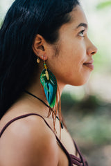 Feather & Leather Earings