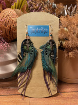 Feather and Leather Earrings