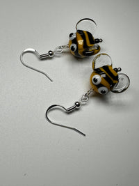 Bumble Bee glass drop earring
