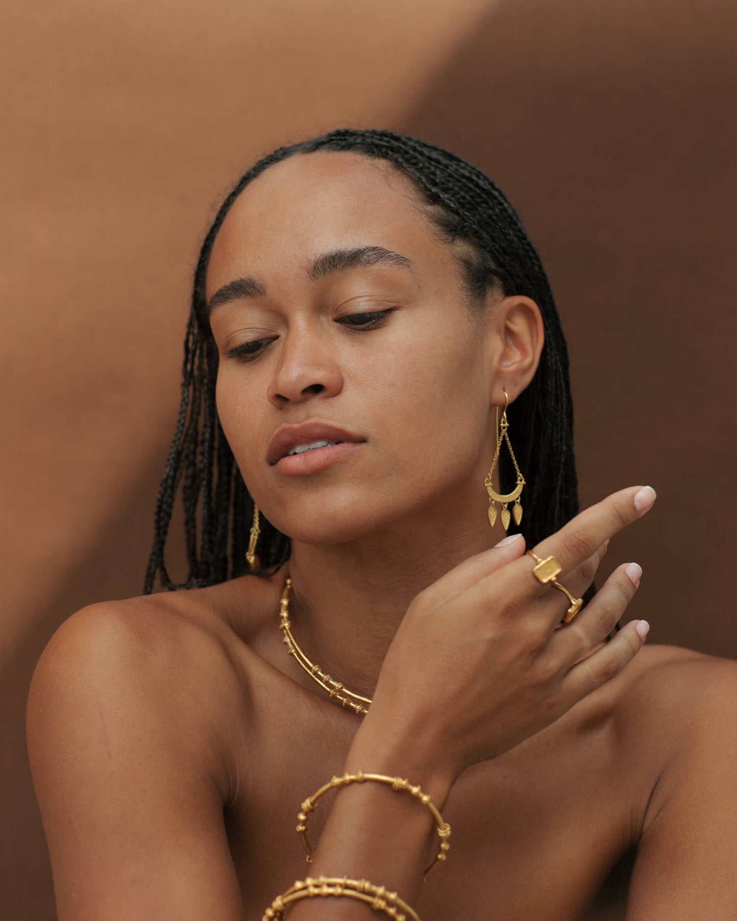 Dailia Earrings - 22k Gold plated 