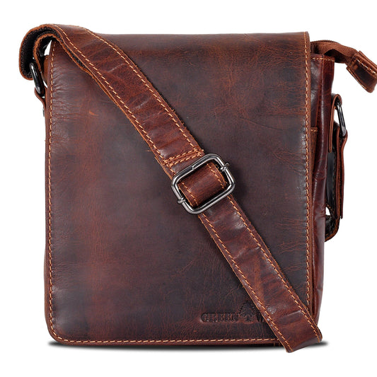 Luna Leather Shoulder Bag- Brown