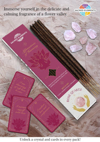 Rose-Affirmation of Harmony Crystal Smudge Incense Kit
