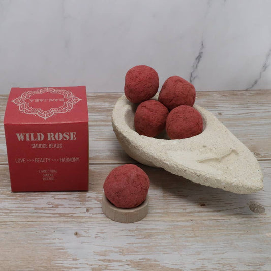 Wild Rose Smudge Beads by Banjara