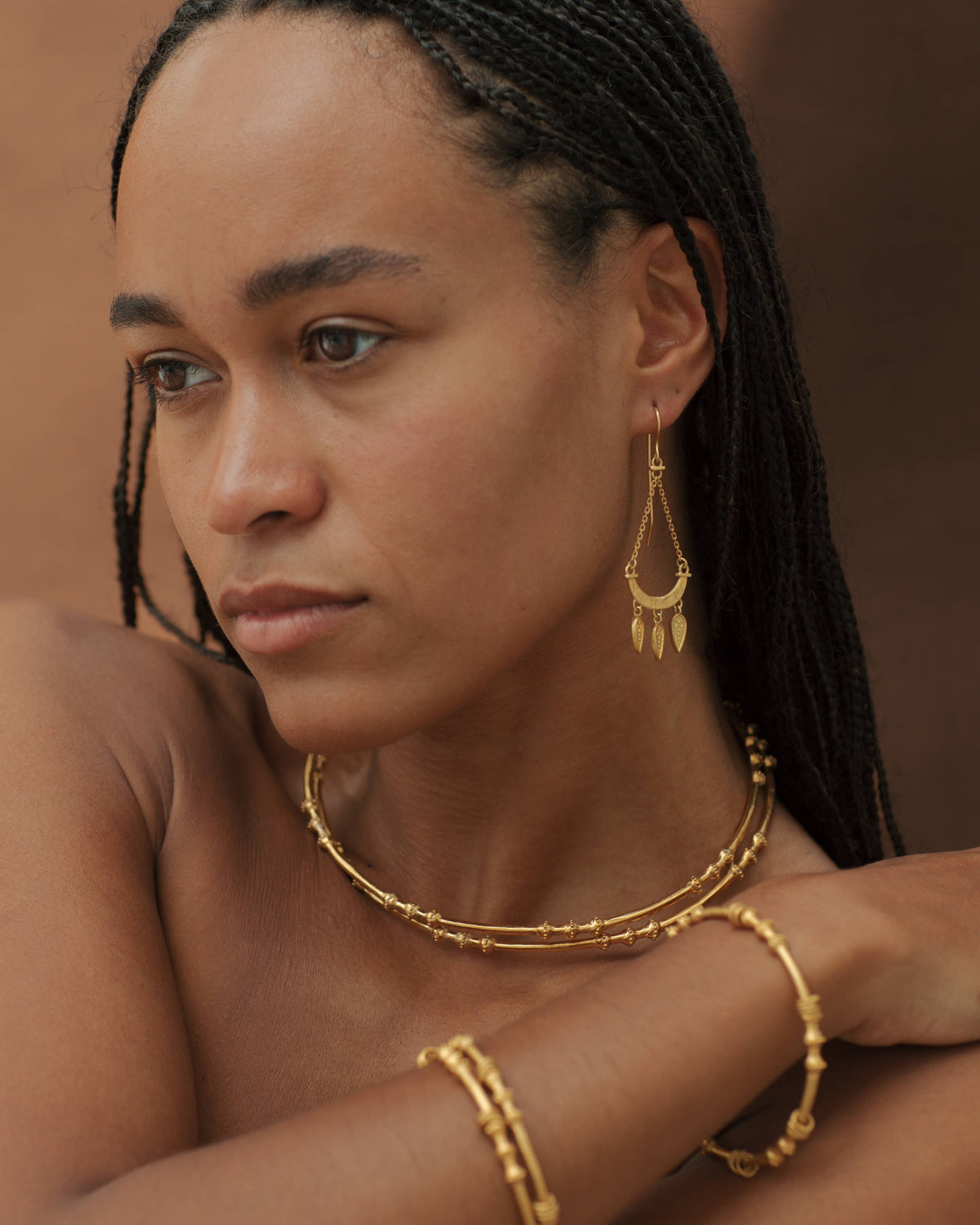 Dailia Earrings - 22k Gold plated 