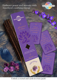 Amethyst- Affirmation of Peace Crystal Smudge Incense Kit
